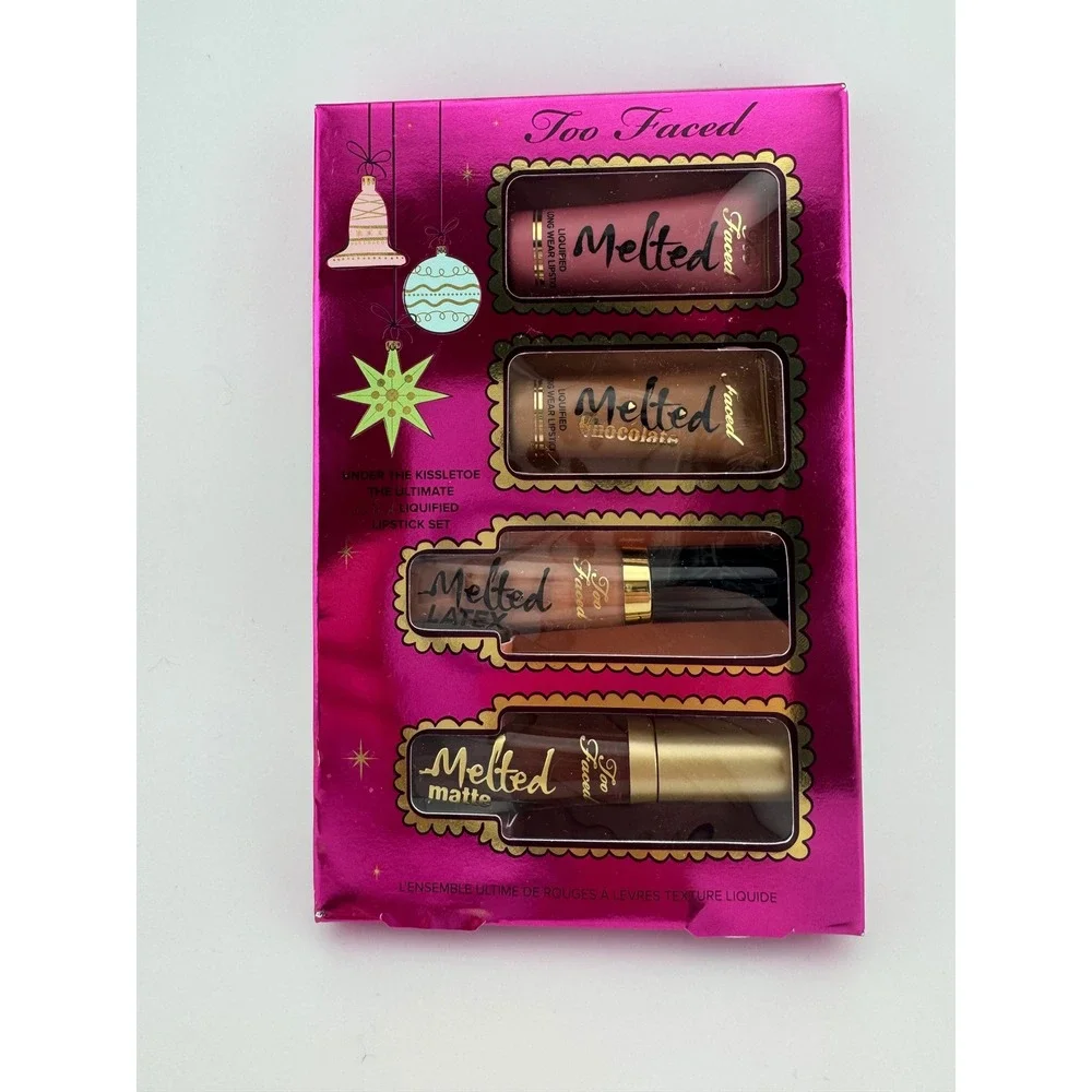 Too Faced Under the Kissletoe Ultimate Liquified Lipstick‎ Set 4pc Holiday NIB